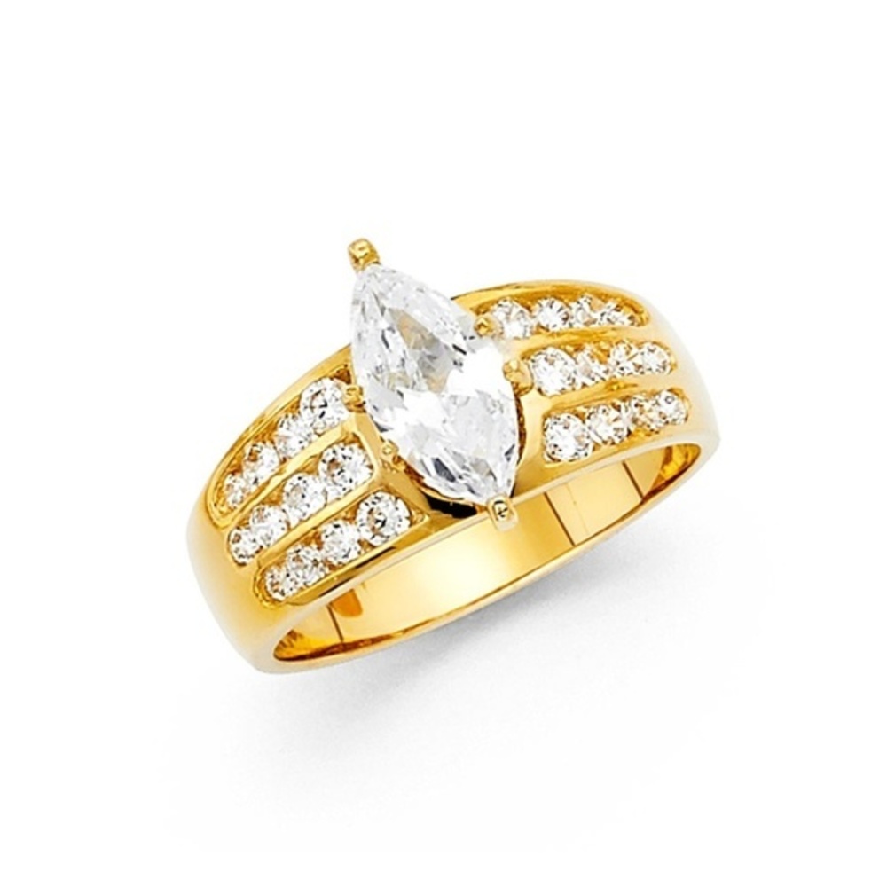 14k Solid Yellow Gold 2ct Engagement Ring